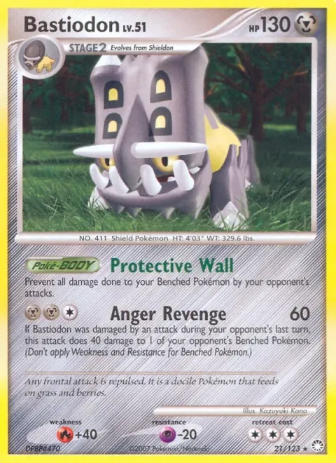 Carte Pokémon Bastiodon 021/123, extension Trésors Mystérieux