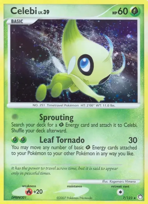 Carte Pokémon Celebi 007/123, extension Trésors Mystérieux