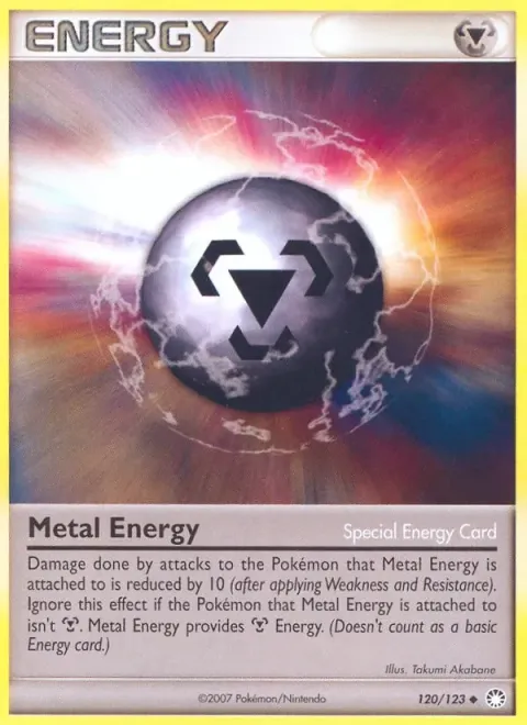 Carte Pokémon Énergie Métal 120/123, extension Trésors Mystérieux