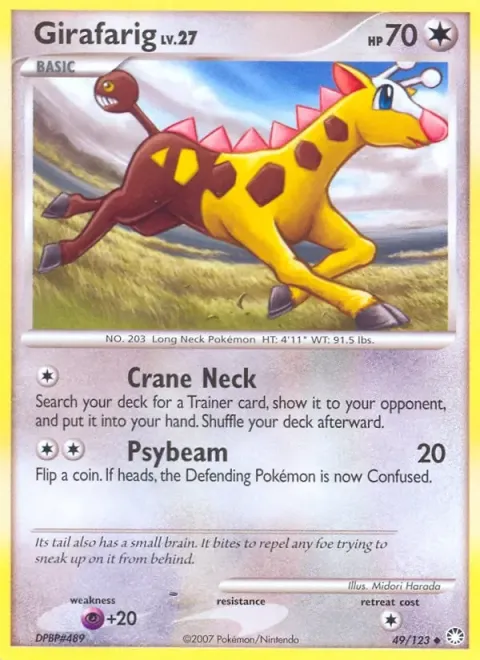 Carte Pokémon Girafarig 049/123, extension Trésors Mystérieux