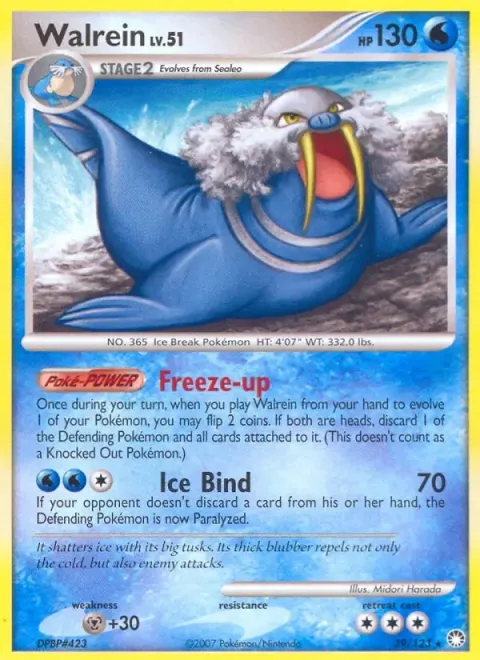 Carte Pokémon Kaimorse 039/123, extension Trésors Mystérieux