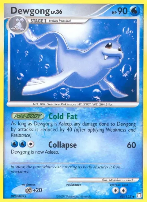 Carte Pokémon Lamantine LV.36 045/123, extension Trésors Mystérieux
