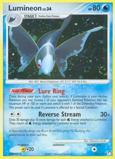 Carte Pokémon Luminéon 011/123, extension Trésors Mystérieux
