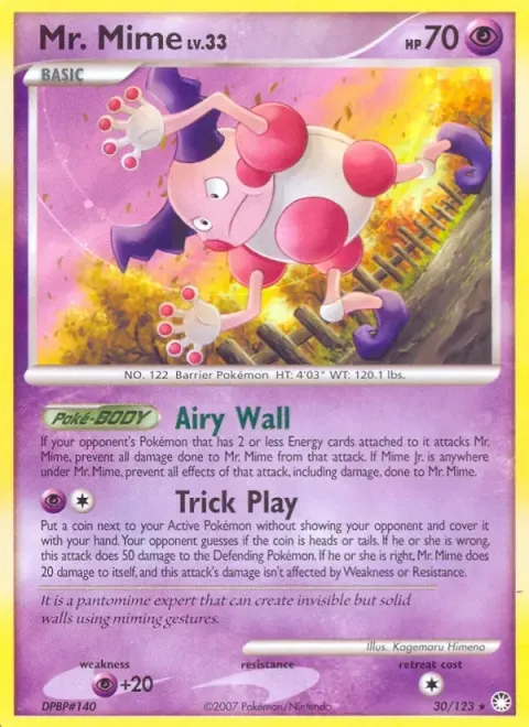 Carte Pokémon M. Mime 030/123, extension Trésors Mystérieux
