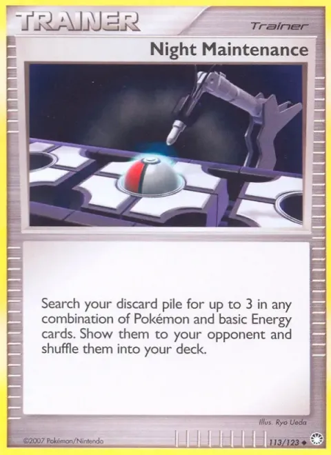 Carte Pokémon Maintenance nocturne 113/123, extension Trésors Mystérieux