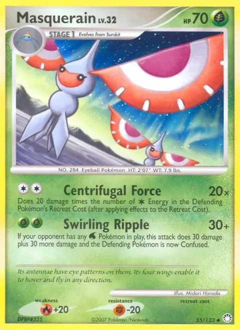 Carte Pokémon Maskadra 055/123, extension Trésors Mystérieux