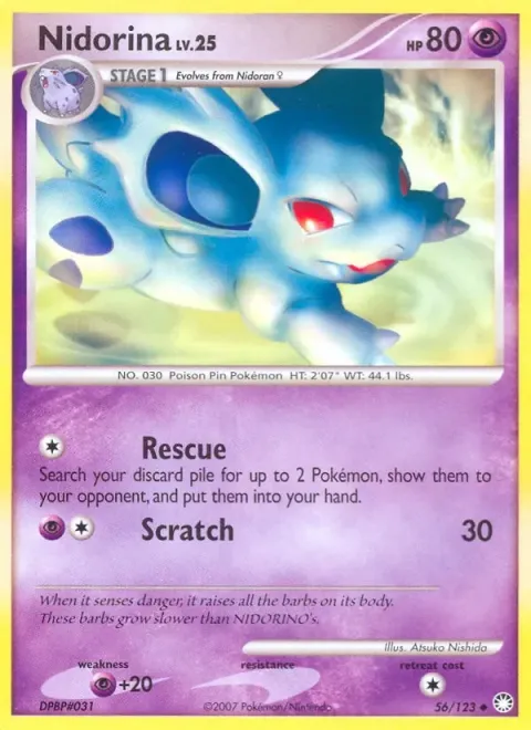 Carte Pokémon Nidorina 056/123, extension Trésors Mystérieux