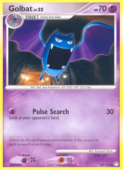 Carte Pokémon Nosferalto 050/123, extension Trésors Mystérieux