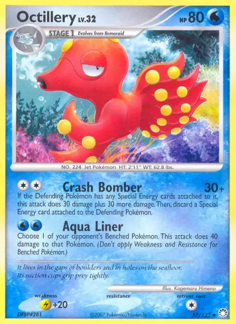 Carte Pokémon Octillery 057/123, extension Trésors Mystérieux