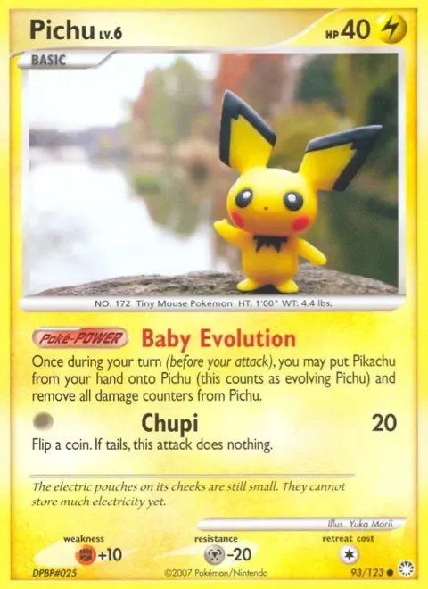 Carte Pokémon Pichu 093/123, extension Trésors Mystérieux