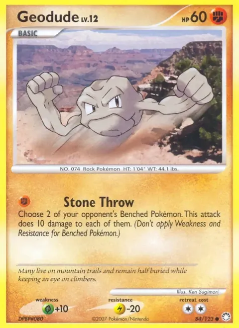 Carte Pokémon Racaillou 084/123, extension Trésors Mystérieux