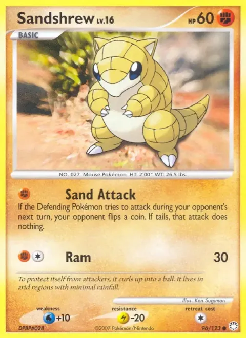 Carte Pokémon Sabelette 096/123, extension Trésors Mystérieux