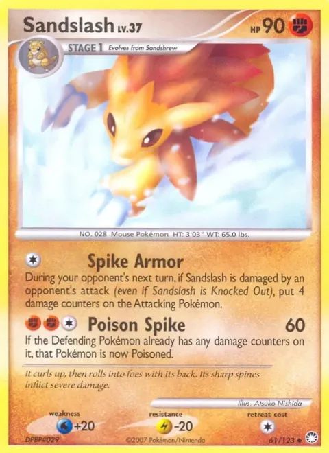 Carte Pokémon Sablaireau 061/123, extension Trésors Mystérieux