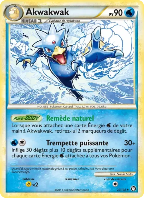 Carte Pokémon Akwakwak 022/102, extension Triomphant