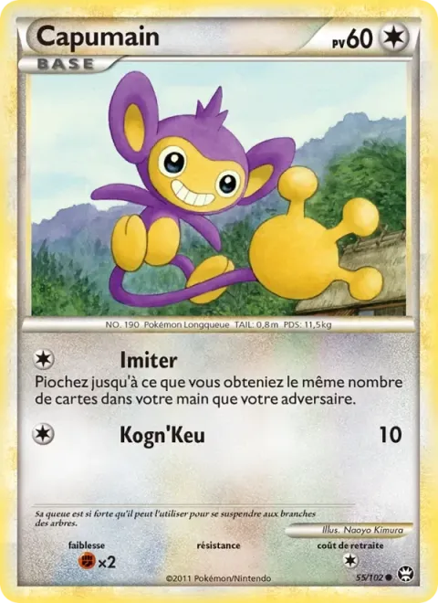 Carte Pokémon Capumain 055/102, extension Triomphant