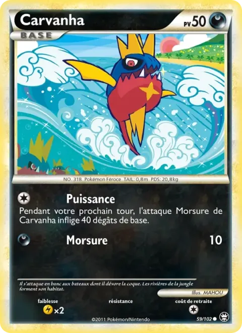 Carte Pokémon Carvanha 059/102, extension Triomphant