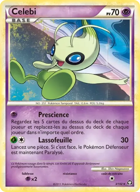 Carte Pokémon Celebi 003/102, extension Triomphant
