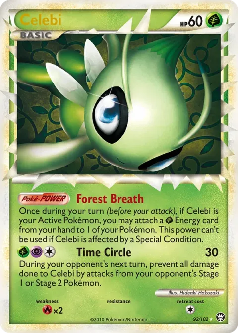 Carte Pokémon Celebi 092/102, extension Triomphant