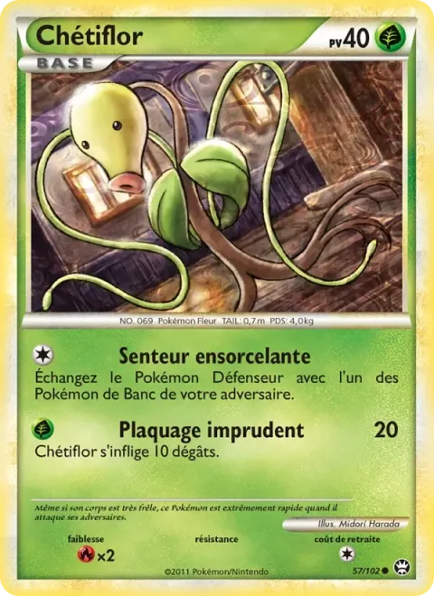 Carte Pokémon Chétiflor 057/102, extension Triomphant