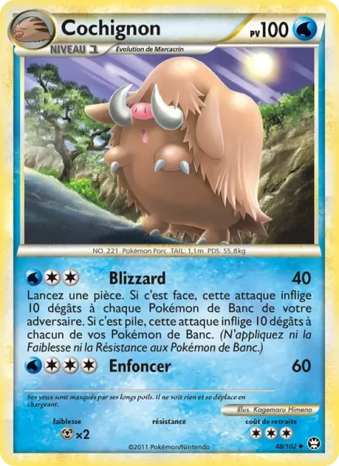 Carte Pokémon Cochignon 048/102, extension Triomphant