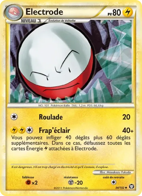 Carte Pokémon Électrode 034/102, extension Triomphant