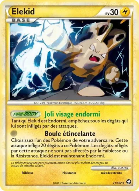Carte Pokémon Élekid 021/102, extension Triomphant
