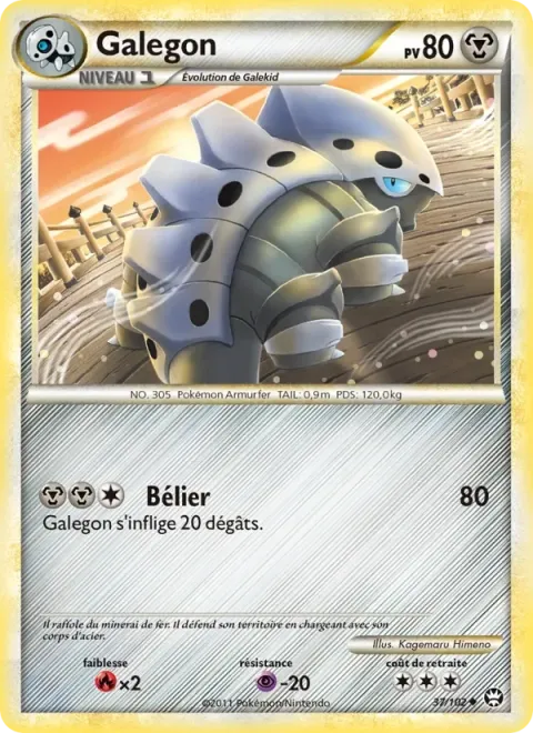 Carte Pokémon Galegon 037/102, extension Triomphant