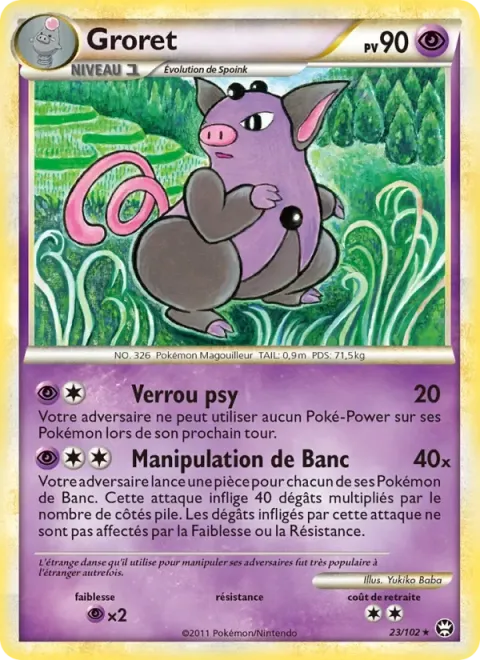 Carte Pokémon Groret 023/102, extension Triomphant
