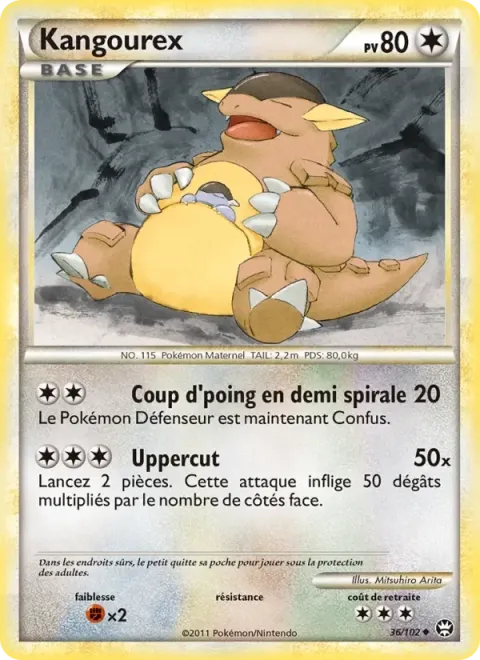 Carte Pokémon Kangourex 036/102, extension Triomphant