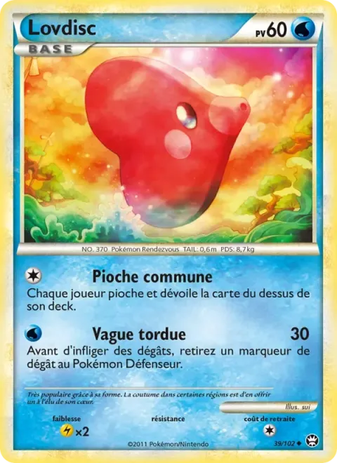 Carte Pokémon Lovdisc 039/102, extension Triomphant