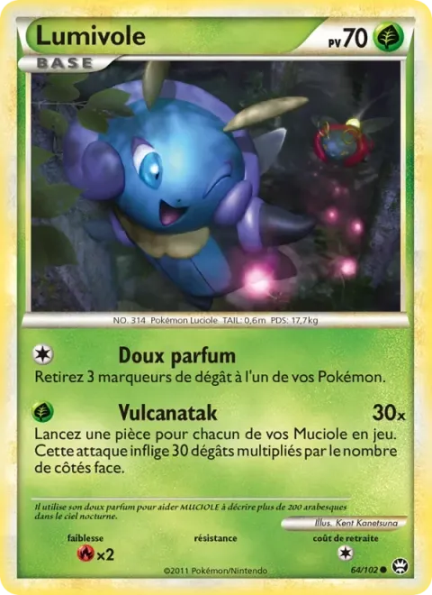 Carte Pokémon Lumivole 064/102, extension Triomphant