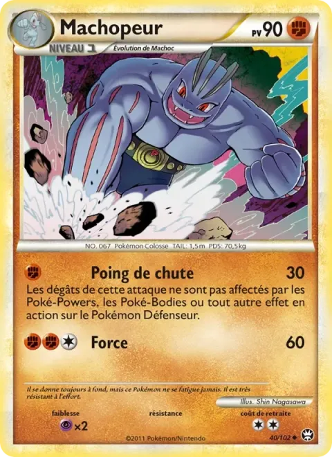 Carte Pokémon Machopeur 040/102, extension Triomphant