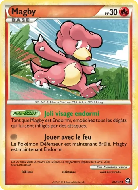 Carte Pokémon Magby 041/102, extension Triomphant