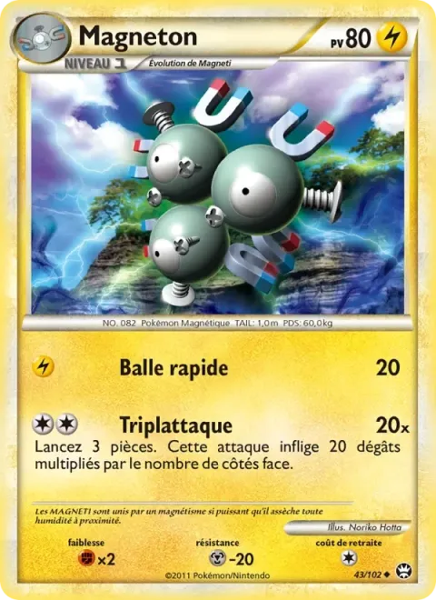 Carte Pokémon Magnéton 043/102, extension Triomphant