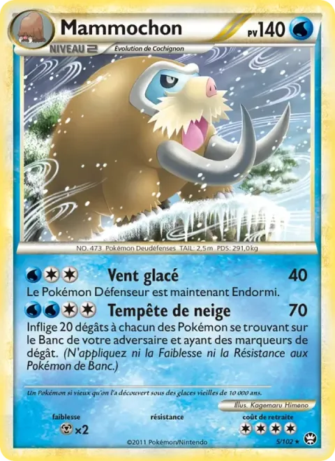 Carte Pokémon Mammochon 005/102, extension Triomphant