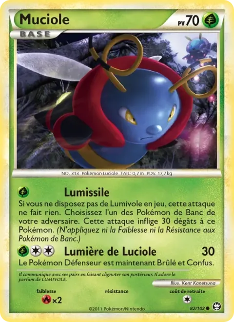 Carte Pokémon Muciole 082/102, extension Triomphant