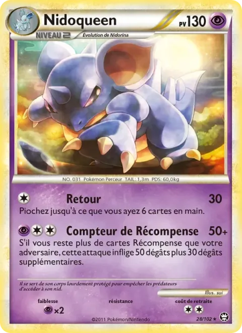 Carte Pokémon Nidoqueen 028/102, extension Triomphant