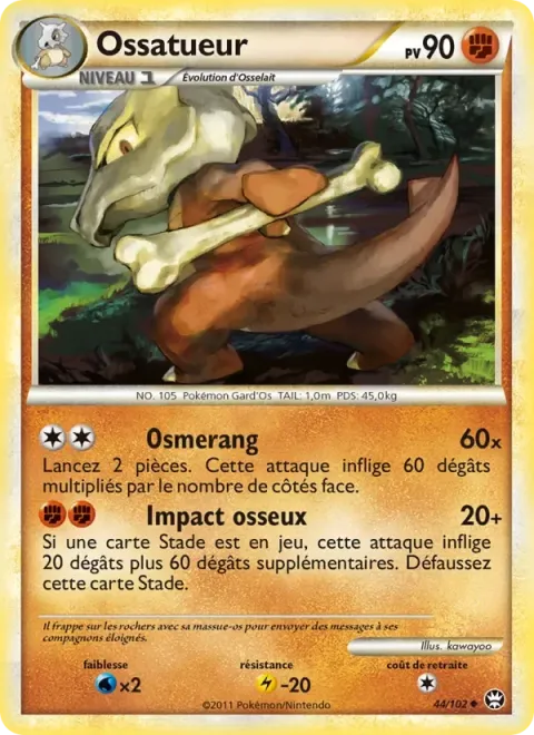 Carte Pokémon Ossatueur 044/102, extension Triomphant