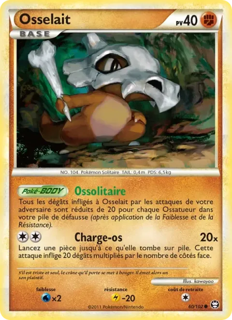 Carte Pokémon Osselait 060/102, extension Triomphant