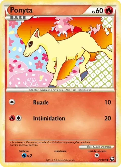 Carte Pokémon Ponyta 072/102, extension Triomphant
