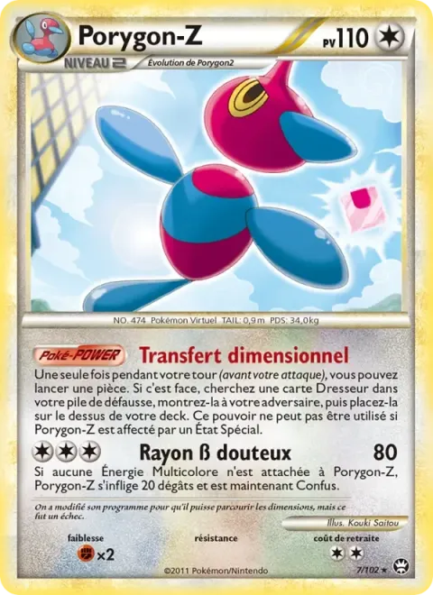 Carte Pokémon Porygon-Z 007/102, extension Triomphant