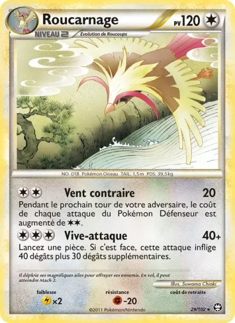 Carte Pokémon Roucarnage 029/102, extension Triomphant