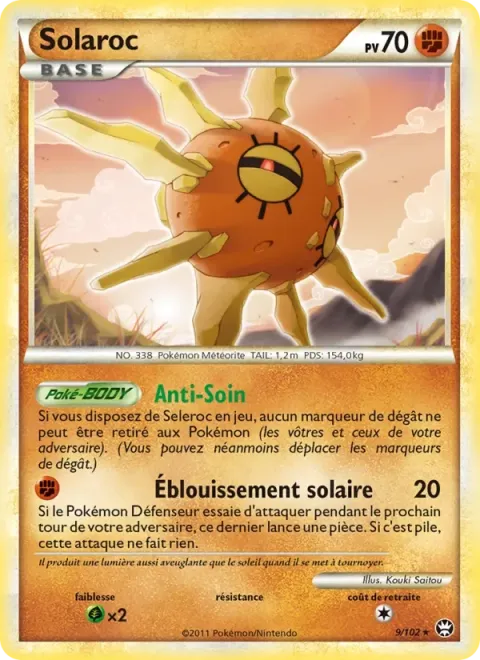 Carte Pokémon Solaroc 009/102, extension Triomphant