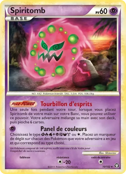 Carte Pokémon Spiritomb 010/102, extension Triomphant
