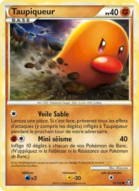 Carte Pokémon Taupiqueur 061/102, extension Triomphant