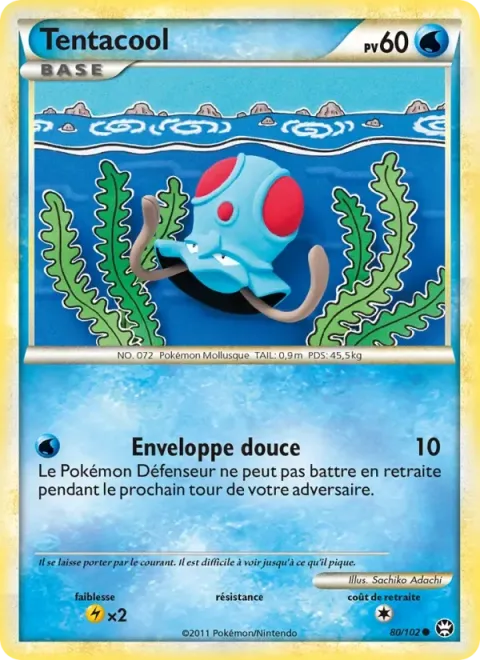 Carte Pokémon Tentacool 080/102, extension Triomphant