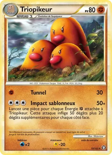 Carte Pokémon Triopikeur 019/102, extension Triomphant