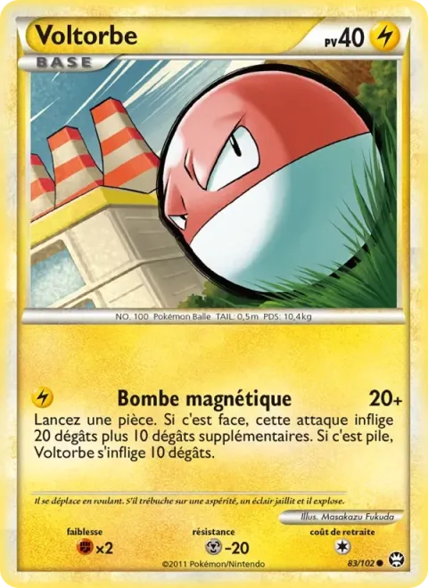 Carte Pokémon Voltorbe 083/102, extension Triomphant