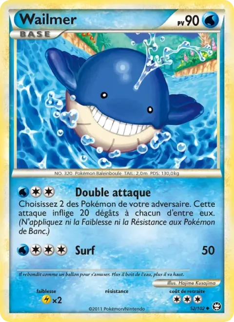 Carte Pokémon Wailmer 052/102, extension Triomphant
