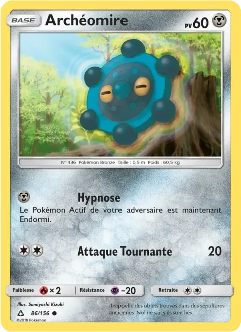 Carte Pokémon Archéomire 086/156, extension Ultra-Prisme